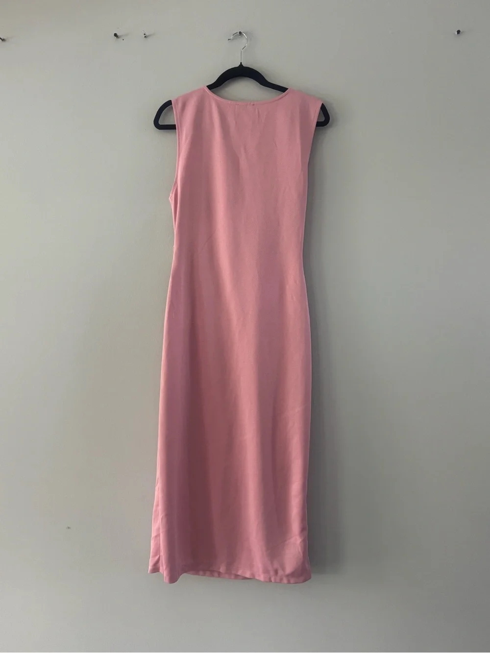 Milk & Honey Sleeveless Pink Draped Midi Dress with Side Buckles - Picture 3 of 3
